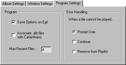 Program Settings